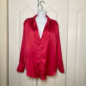 Hot Pink Silk Blouse